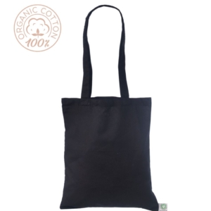 Black Organic Cotton Bags. Dimensions 30×35 cm